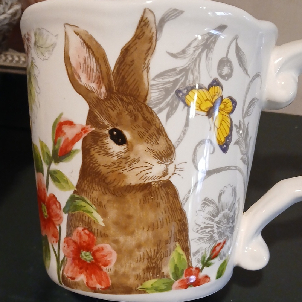 Floral Rabbit Mug - Picture 7 of 8